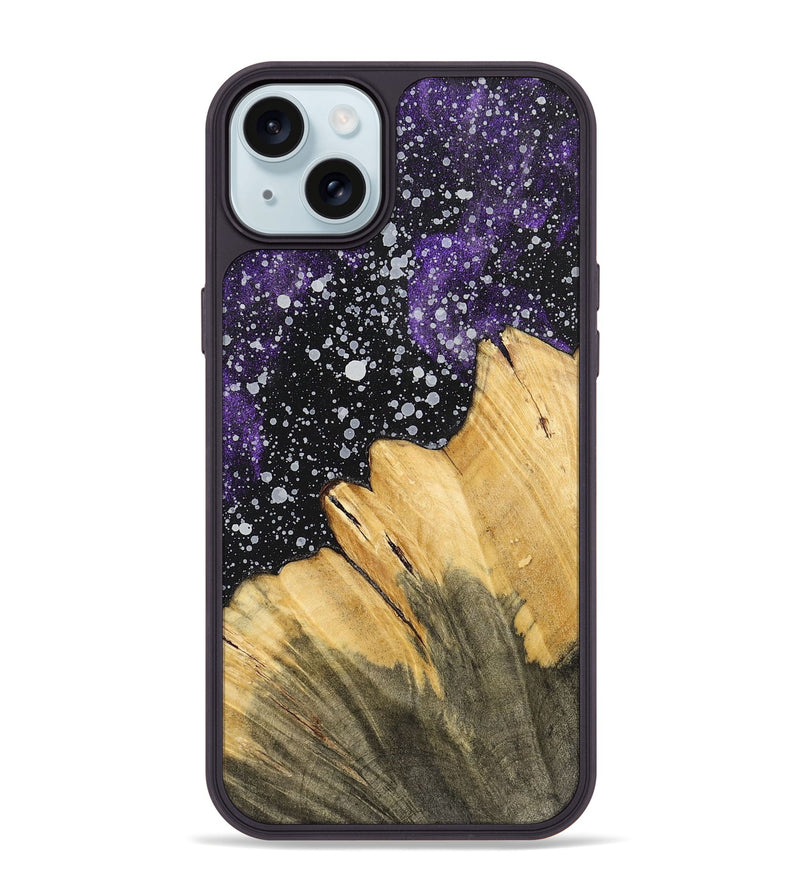 iPhone 15 Plus Wood+Resin Phone Case - Tatyana (Cosmos, 700540)