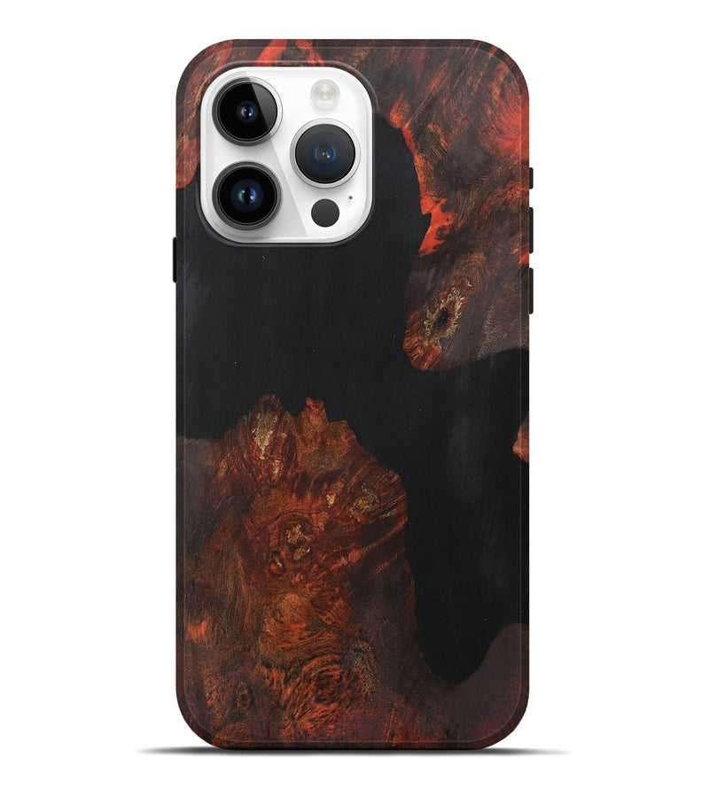iPhone 15 Pro Max Wood+Resin Live Edge Phone Case - Aimee (Pure Black, 700609)