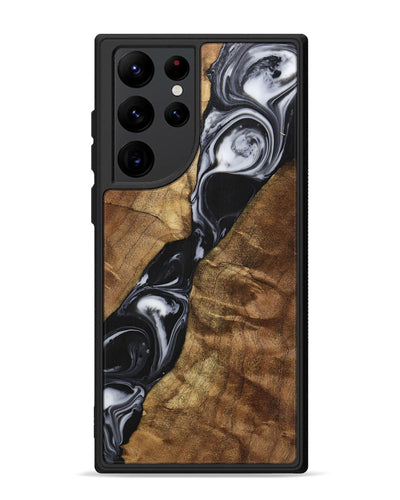 Galaxy S22 Ultra Wood+Resin Phone Case - Enzo (Black & White, 700699)