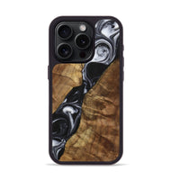 iPhone 15 Pro Wood+Resin Phone Case - Enzo (Black & White, 700699)