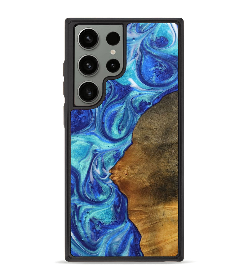 Galaxy S23 Ultra Wood+Resin Phone Case - Allen (Blue, 700792)