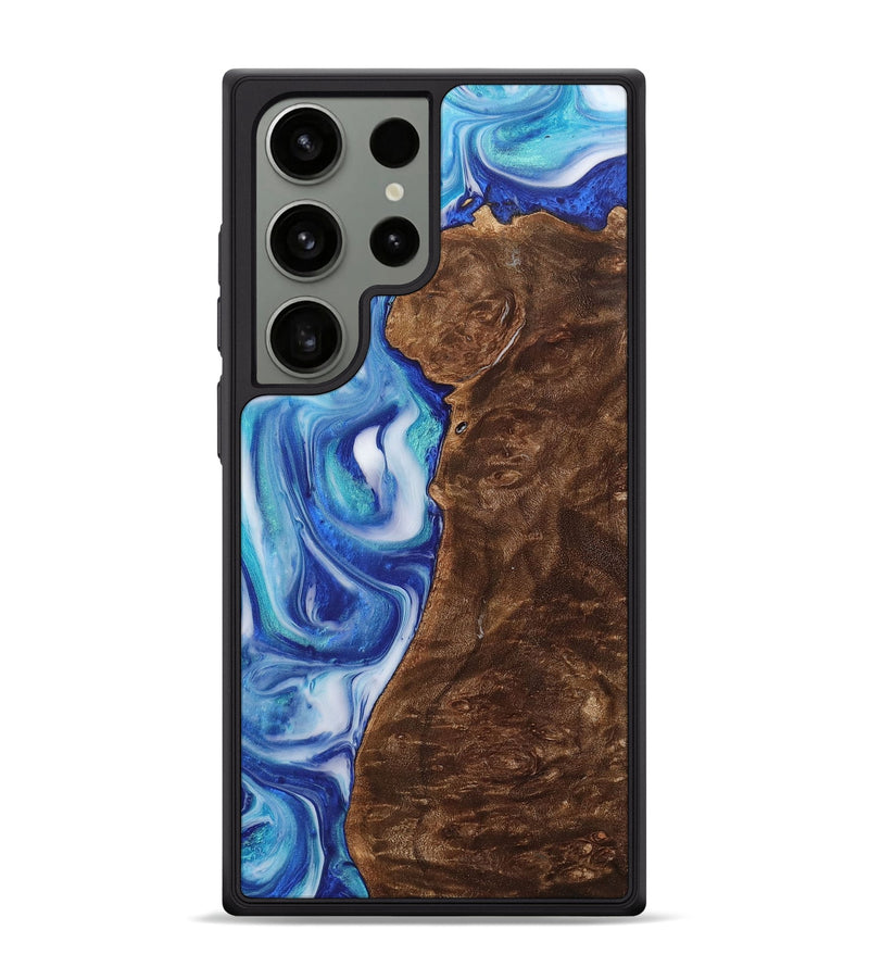 Galaxy S24 Ultra Wood+Resin Phone Case - Reed (Blue, 700794)