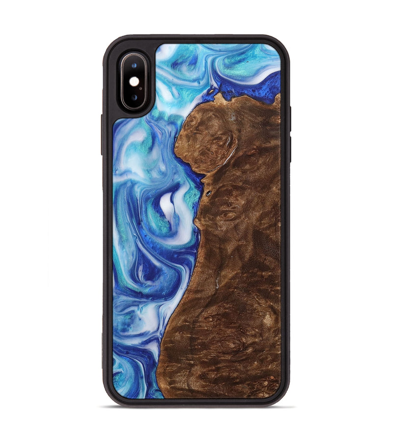 iPhone Xs Max Wood+Resin Phone Case - Reed (Blue, 700794)