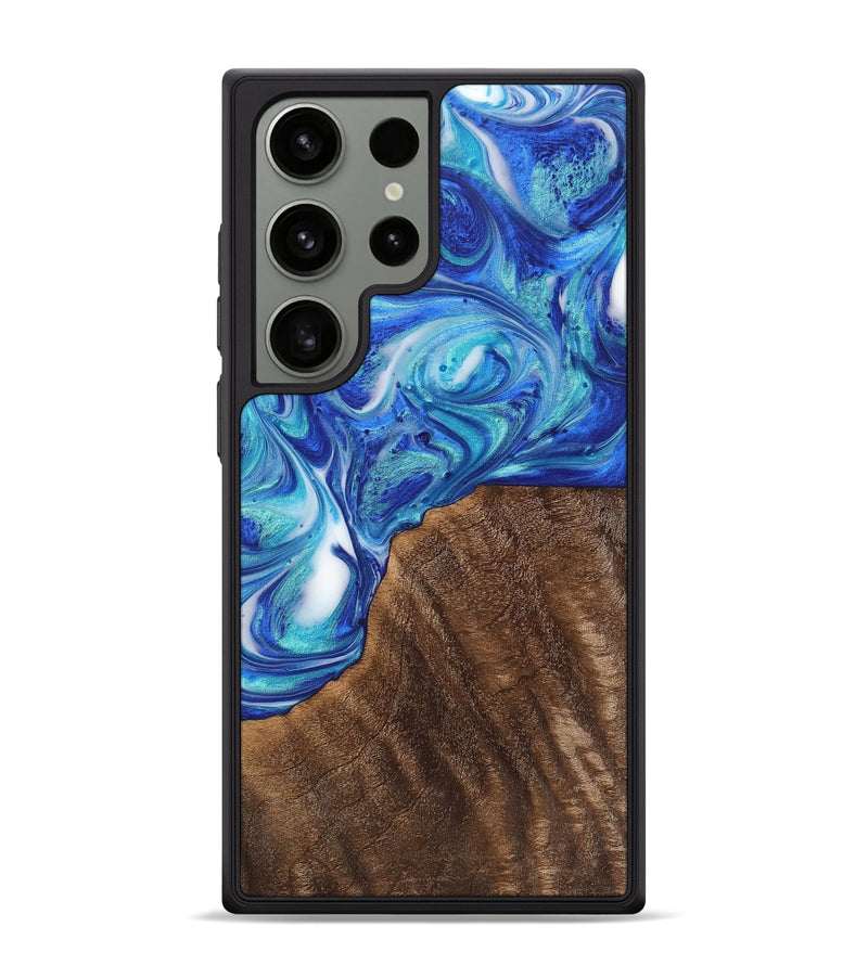 Galaxy S24 Ultra Wood+Resin Phone Case - Adaline (Blue, 700795)