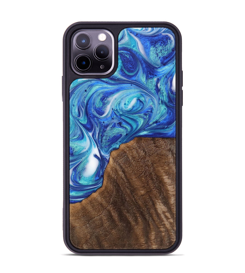 iPhone 11 Pro Max Wood+Resin Phone Case - Adaline (Blue, 700795)