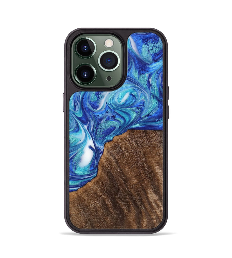 iPhone 13 Pro Wood+Resin Phone Case - Adaline (Blue, 700795)