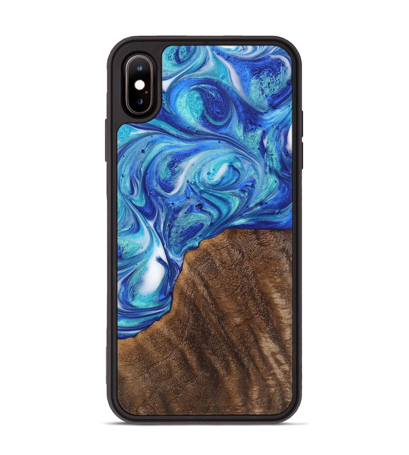 iPhone Xs Max Wood+Resin Phone Case - Adaline (Blue, 700795)