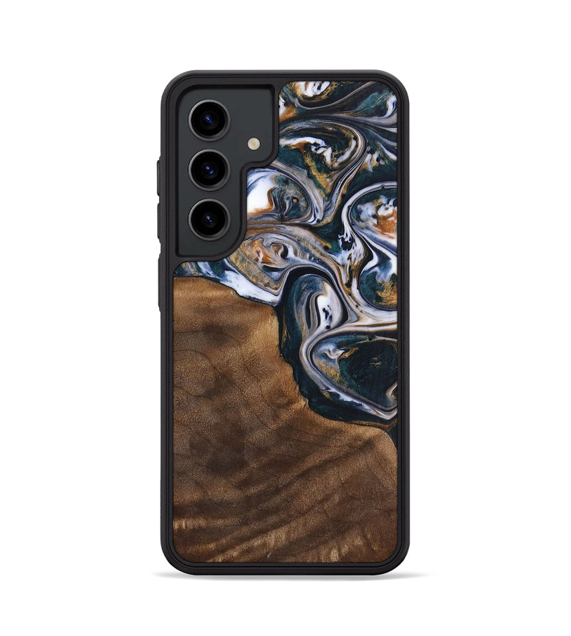 Galaxy S24 Wood+Resin Phone Case - Harry (Black & White, 700831)