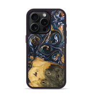 iPhone 15 Pro Wood+Resin Phone Case - Molly (Black & White, 700833)