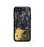 iPhone SE Wood+Resin Phone Case - Molly (Black & White, 700833)