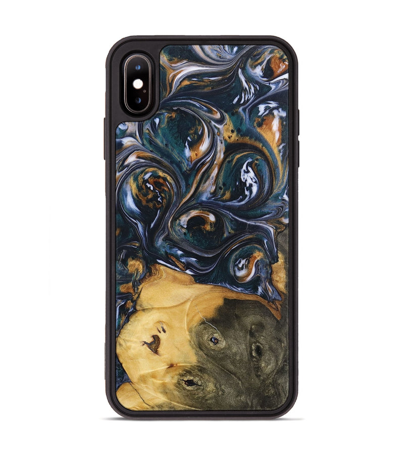 iPhone Xs Max Wood+Resin Phone Case - Molly (Black & White, 700833)
