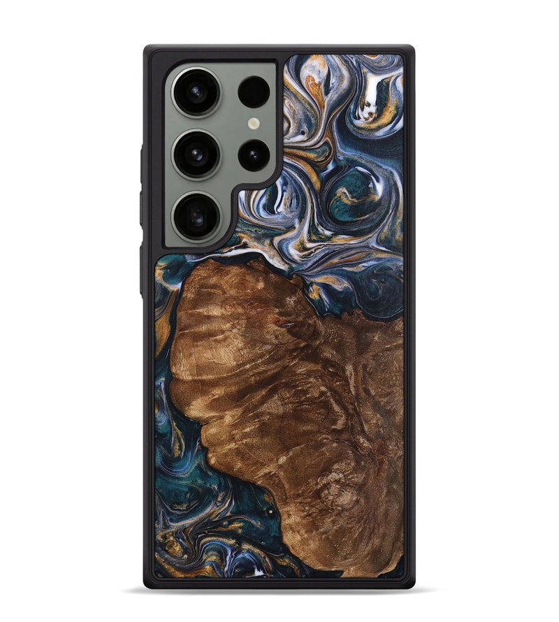 Galaxy S24 Ultra Wood+Resin Phone Case - Kira (Black & White, 700835)
