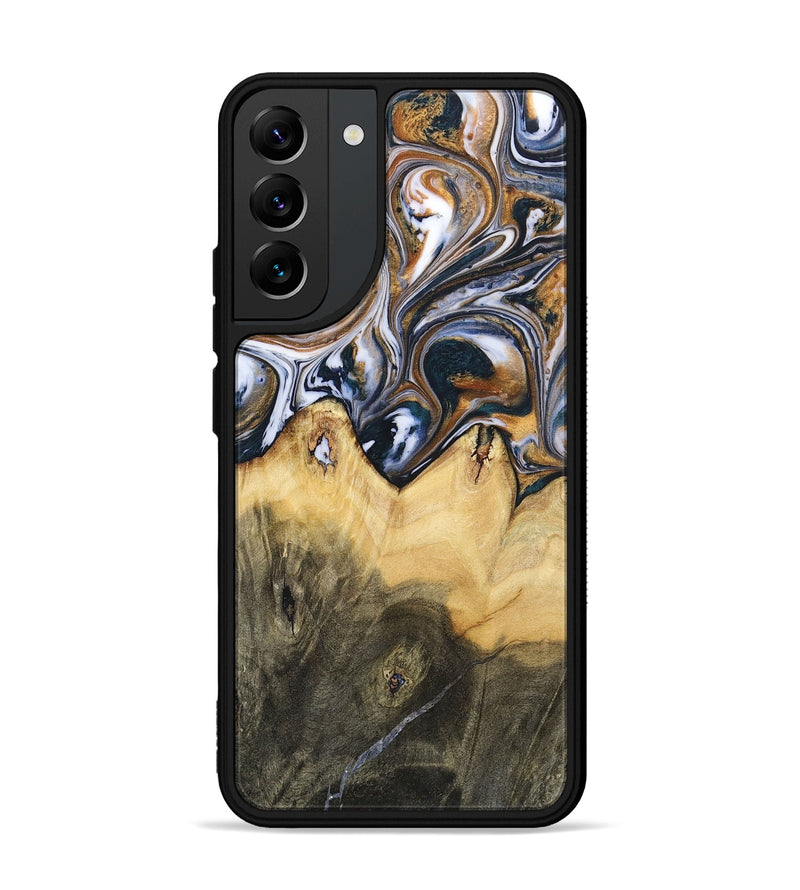 Galaxy S22 Plus Wood+Resin Phone Case - Jeanette (Black & White, 700836)