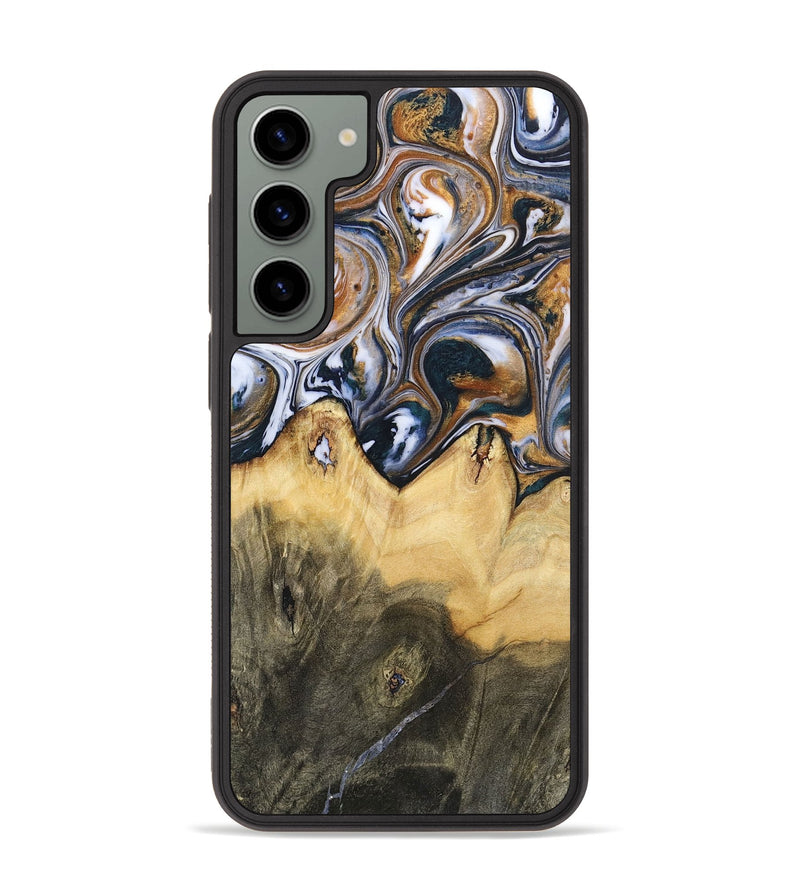 Galaxy S23 Plus Wood+Resin Phone Case - Jeanette (Black & White, 700836)