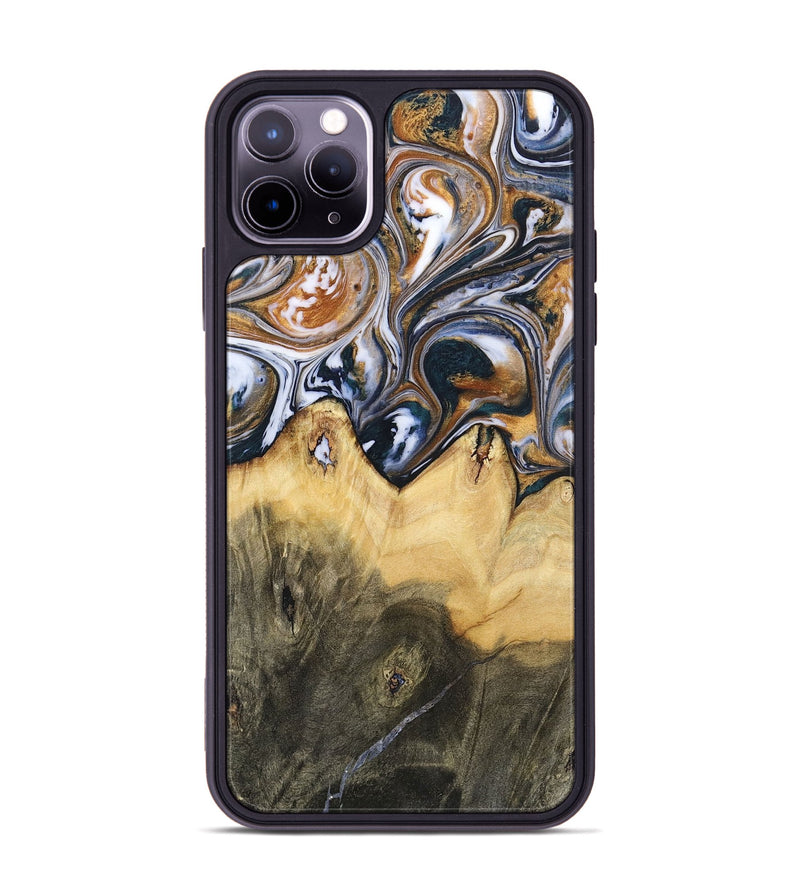 iPhone 11 Pro Max Wood+Resin Phone Case - Jeanette (Black & White, 700836)
