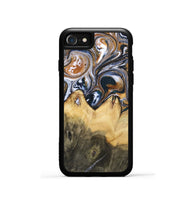 iPhone SE Wood+Resin Phone Case - Jeanette (Black & White, 700836)