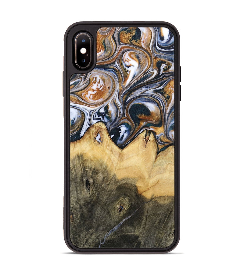 iPhone Xs Max Wood+Resin Phone Case - Jeanette (Black & White, 700836)