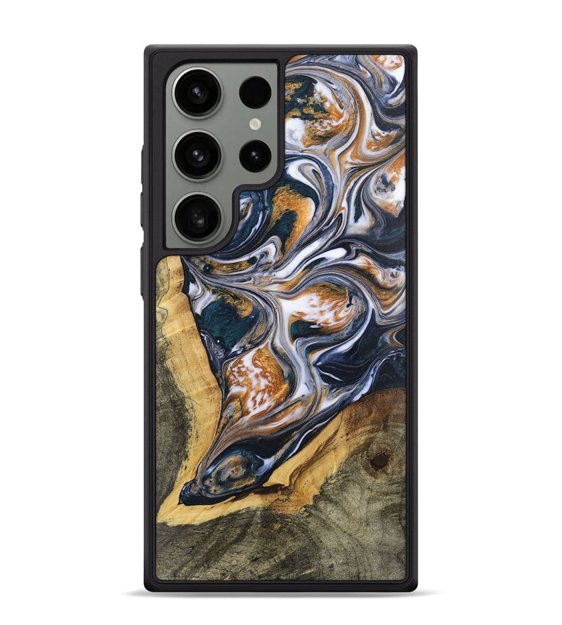 Galaxy S24 Ultra Wood+Resin Phone Case - Cadence (Black & White, 700838)