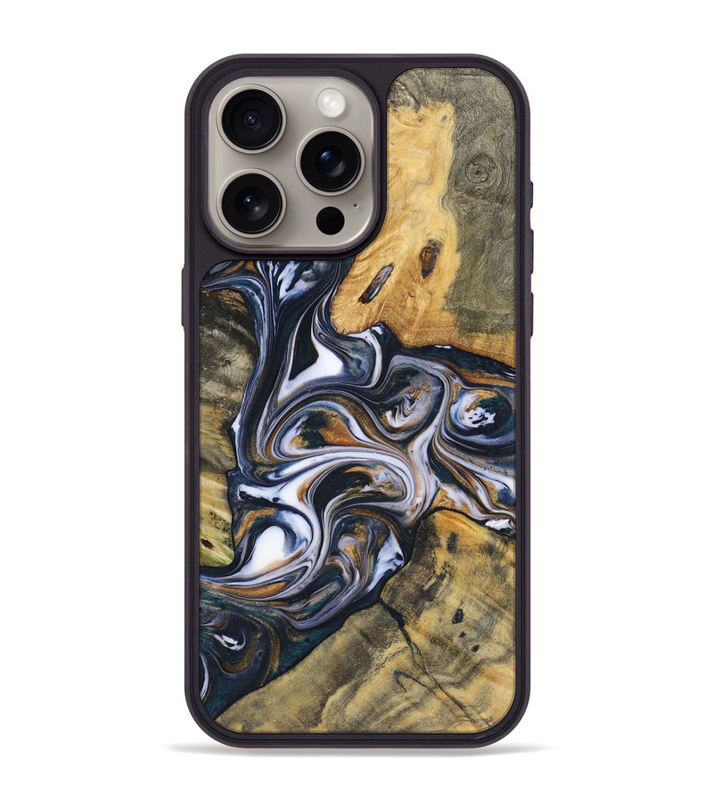 iPhone 15 Pro Max Wood+Resin Phone Case - Isaac (Mosaic, 700841)