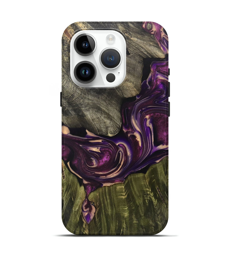 iPhone 15 Pro Wood+Resin Live Edge Phone Case - Ashanti (Purple, 700861)