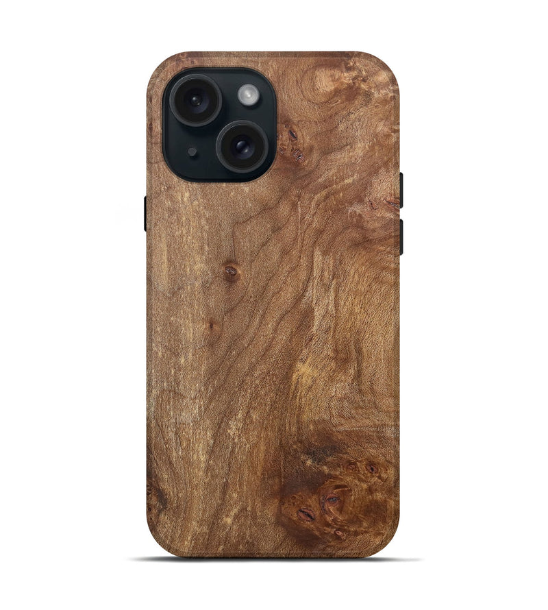 iPhone 15 Wood+Resin Live Edge Phone Case - Alvin (Wood Burl, 700879)