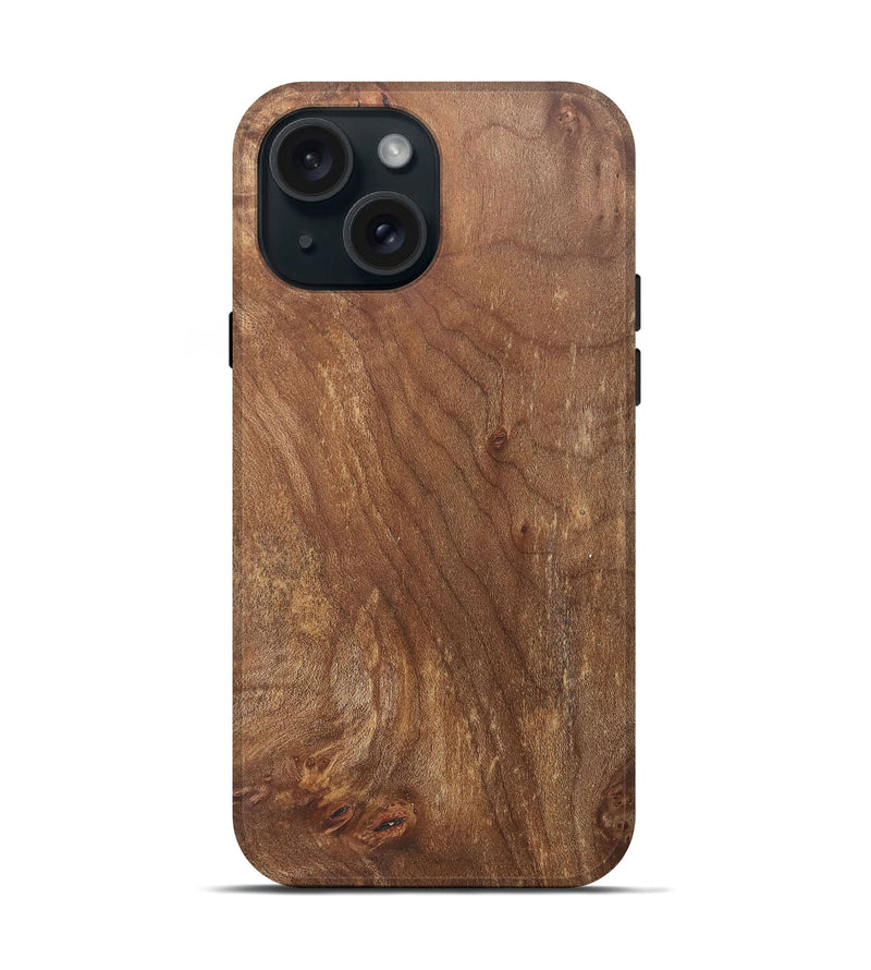 iPhone 15 Wood+Resin Live Edge Phone Case - Kyrie (Wood Burl, 700883)
