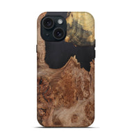 iPhone 15 Wood+Resin Live Edge Phone Case - Joni (Wood Burl, 700886)