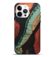 iPhone 15 Pro Max Wood+Resin Live Edge Phone Case - Kelsey (Pure Black, 700887)