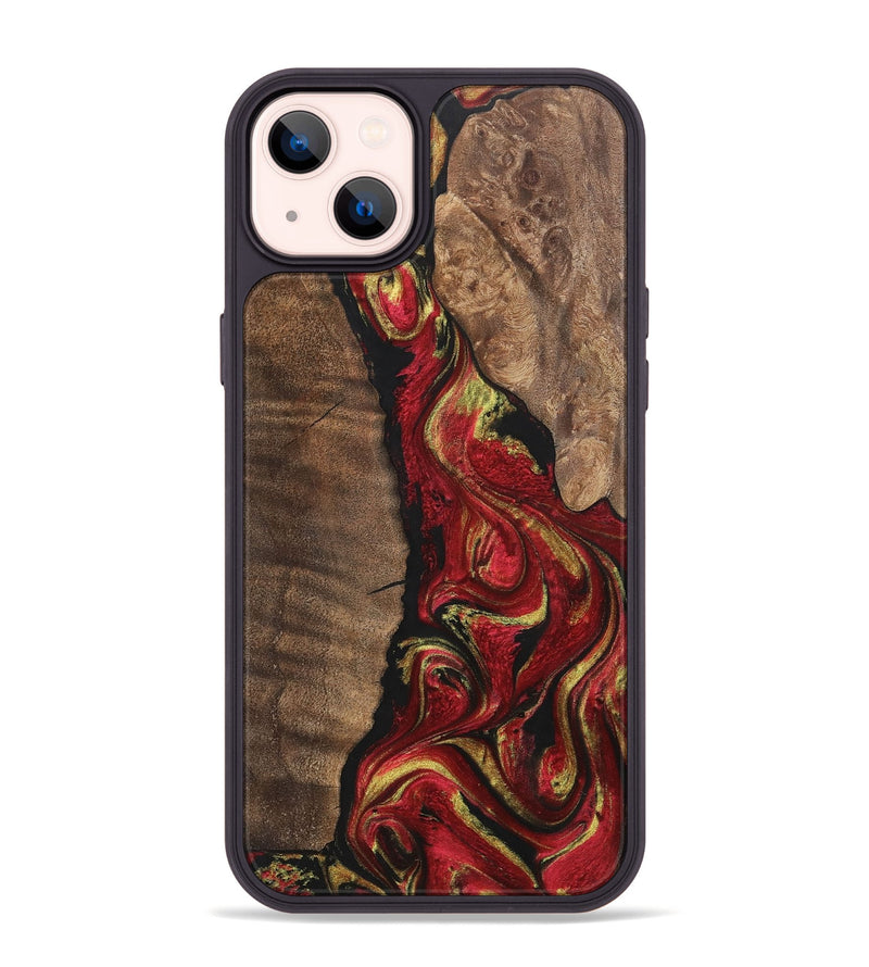 iPhone 14 Plus Wood+Resin Phone Case - Jason (Red, 700961)