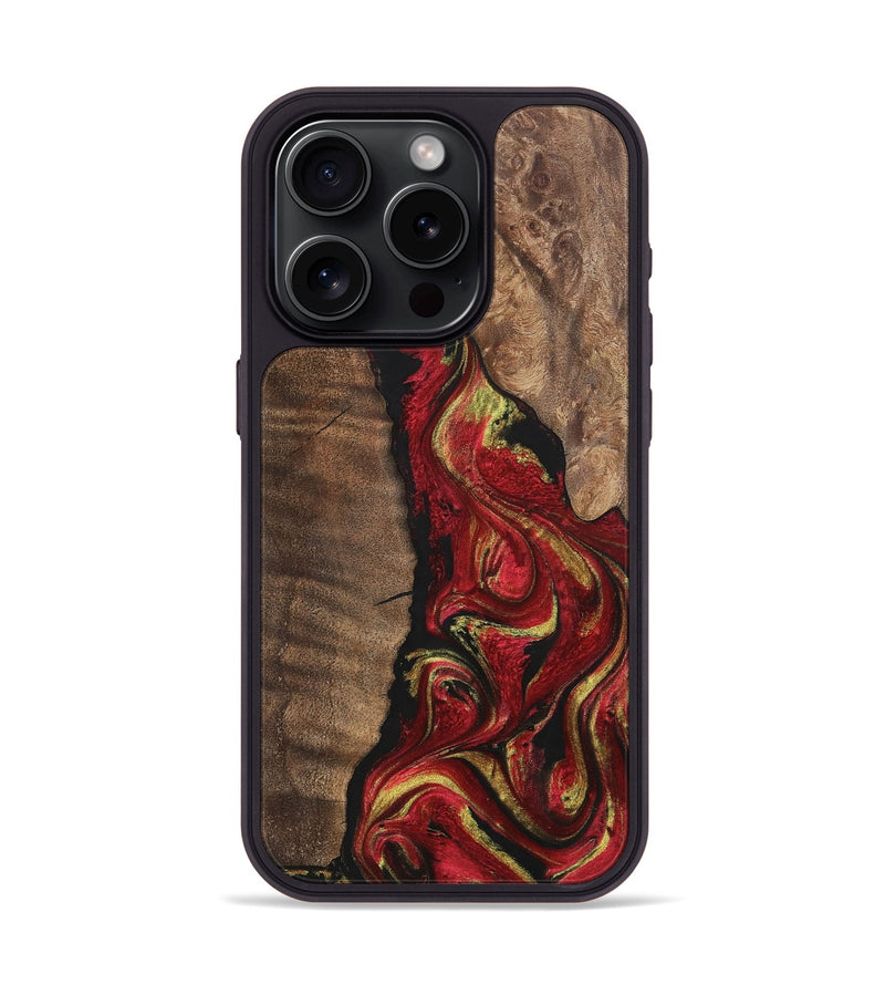 iPhone 15 Pro Wood+Resin Phone Case - Jason (Red, 700961)