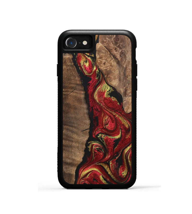 iPhone SE Wood+Resin Phone Case - Jason (Red, 700961)