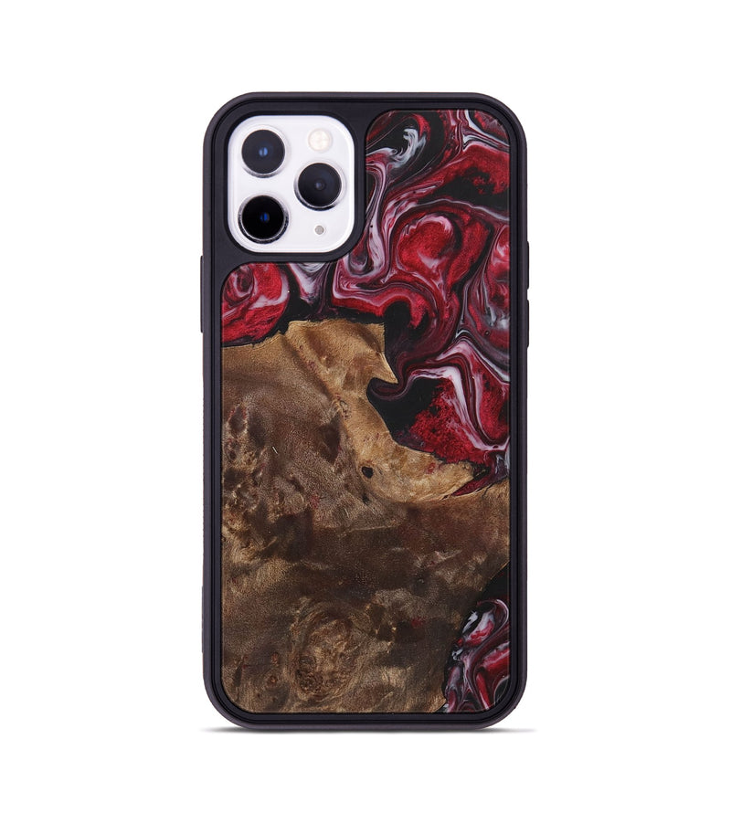 iPhone 11 Pro Wood+Resin Phone Case - Frank (Red, 700967)