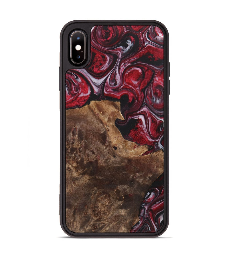 iPhone Xs Max Wood+Resin Phone Case - Frank (Red, 700967)