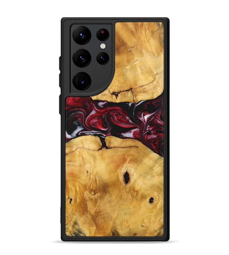 Galaxy S22 Ultra Wood+Resin Phone Case - Ashlyn (Red, 700968)