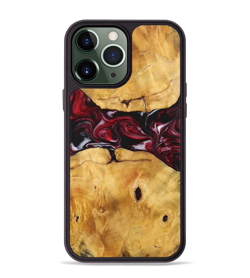 iPhone 13 Pro Max Wood+Resin Phone Case - Ashlyn (Red, 700968)
