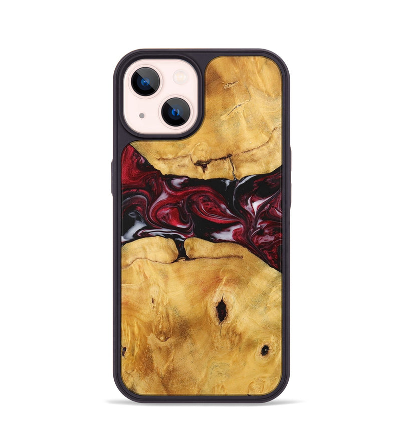 iPhone 14 Wood+Resin Phone Case - Ashlyn (Red, 700968)