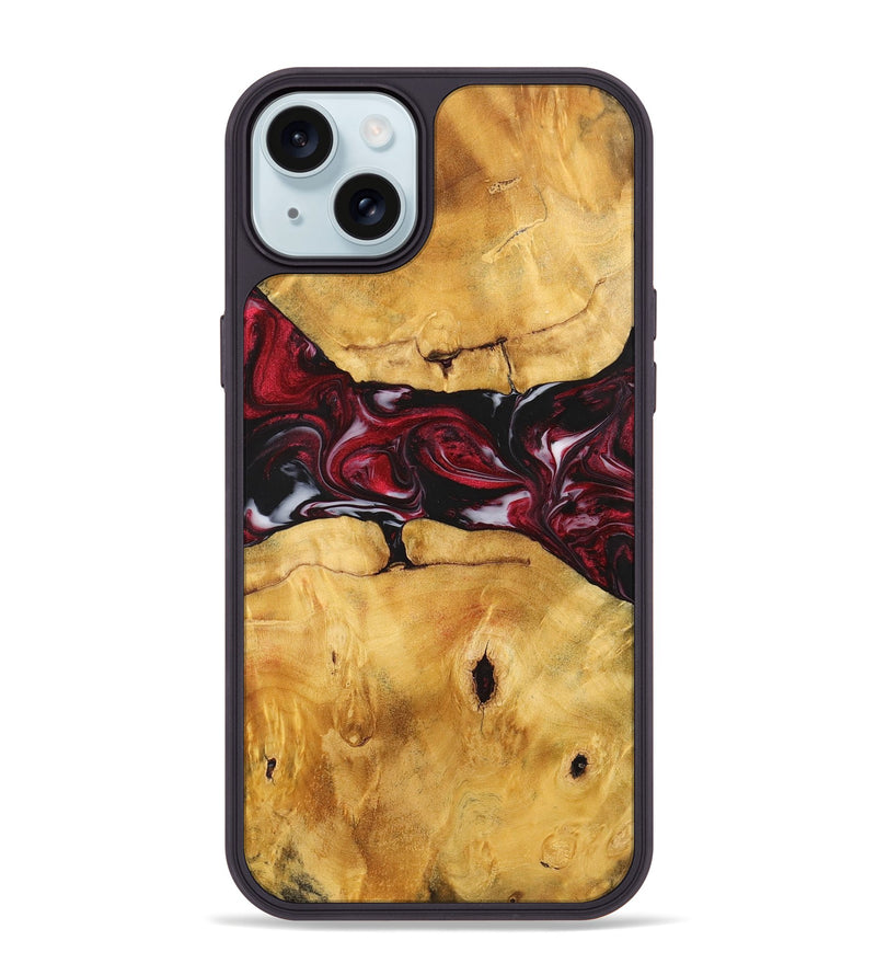 iPhone 15 Plus Wood+Resin Phone Case - Ashlyn (Red, 700968)