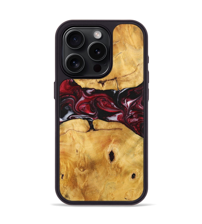 iPhone 15 Pro Wood+Resin Phone Case - Ashlyn (Red, 700968)