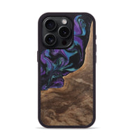 iPhone 15 Pro Wood+Resin Phone Case - Joni (Purple, 700972)