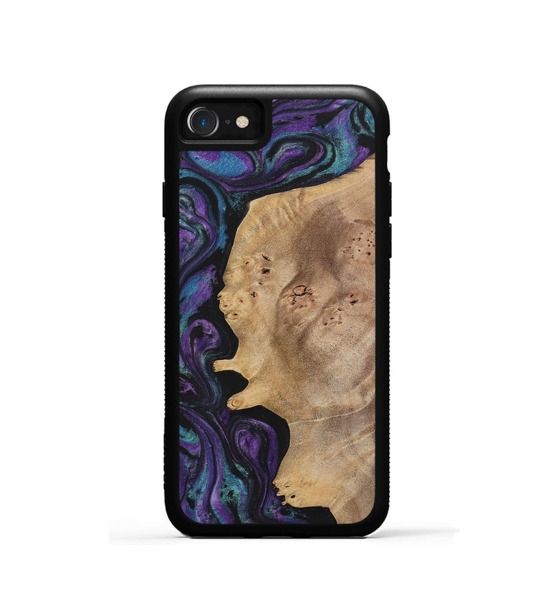iPhone SE Wood+Resin Phone Case - Agnes (Purple, 700978)
