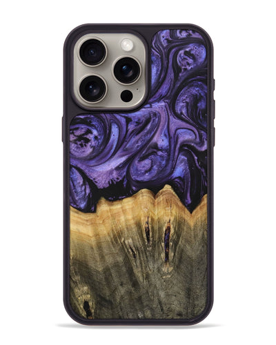 iPhone 15 Pro Max Wood+Resin Phone Case - Grace (Purple, 700993)