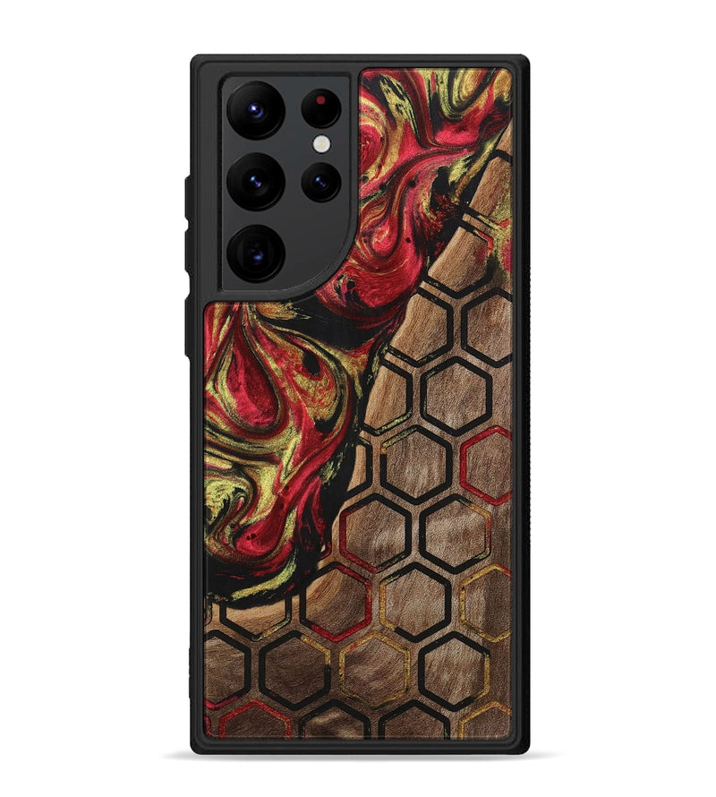 Galaxy S22 Ultra Wood+Resin Phone Case - Danna (Pattern, 701052)