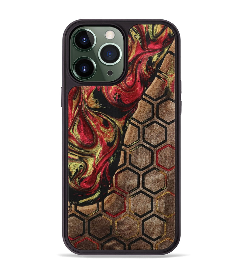 iPhone 13 Pro Max Wood+Resin Phone Case - Danna (Pattern, 701052)