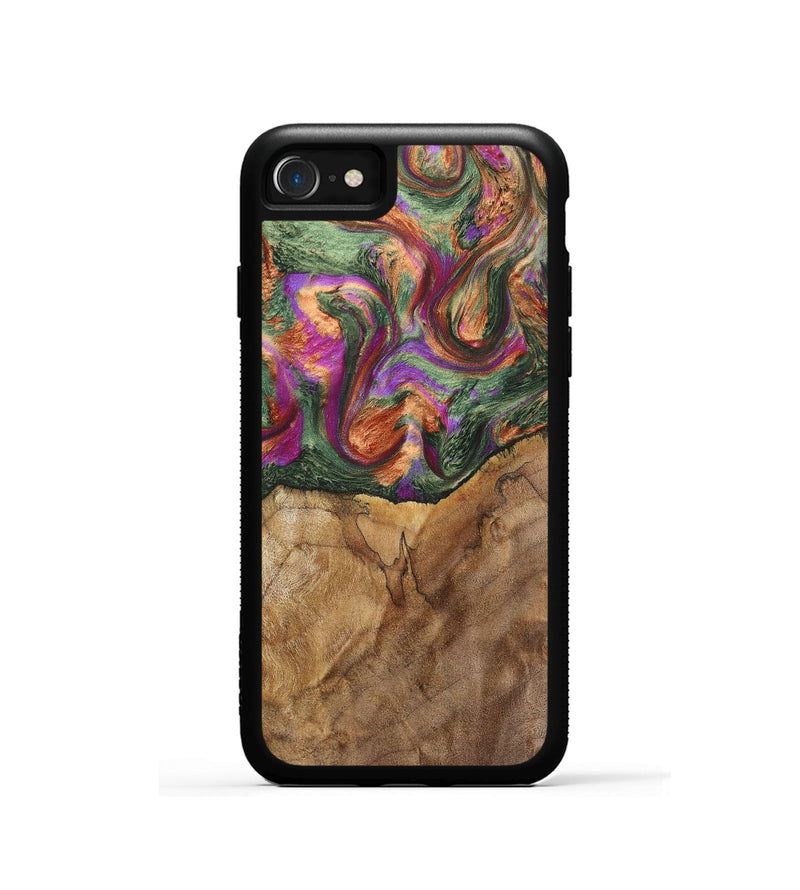 iPhone SE Wood+Resin Phone Case - Ellen (Green, 701057)