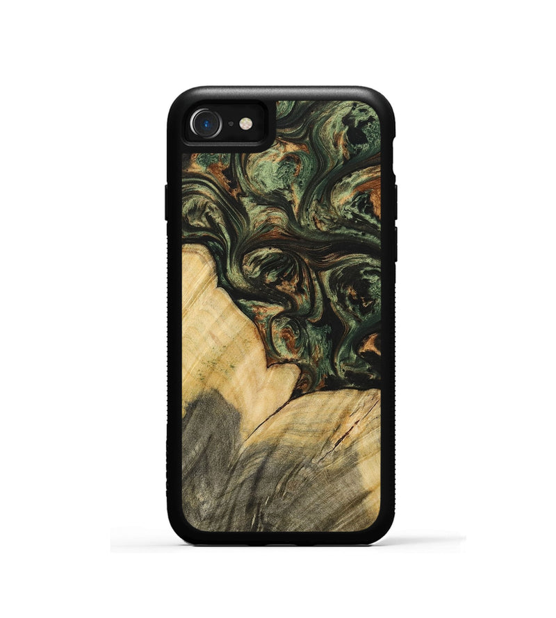 iPhone SE Wood+Resin Phone Case - Guy (Green, 701061)
