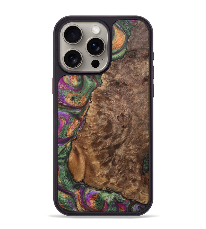 iPhone 15 Pro Max Wood+Resin Phone Case - Lyla (Green, 701071)