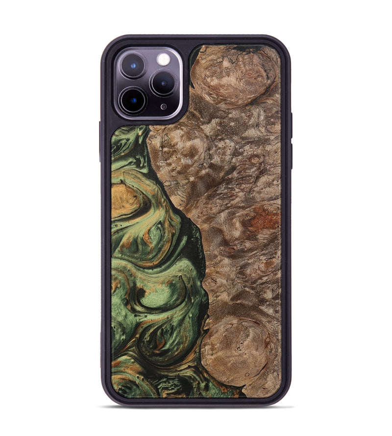 iPhone 11 Pro Max Wood+Resin Phone Case - Terrell (Green, 701075)