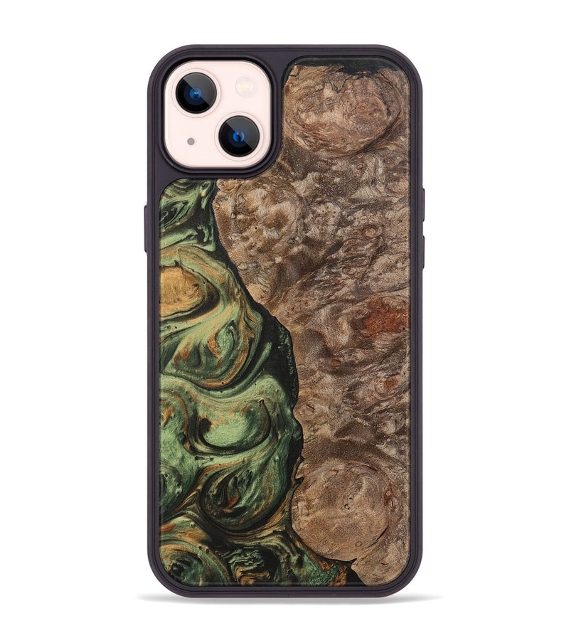 iPhone 14 Plus Wood+Resin Phone Case - Terrell (Green, 701075)