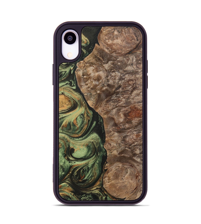 iPhone Xr Wood+Resin Phone Case - Terrell (Green, 701075)