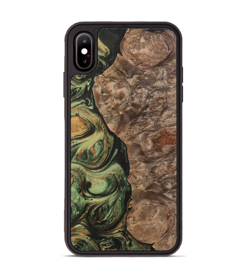 iPhone Xs Max Wood+Resin Phone Case - Terrell (Green, 701075)